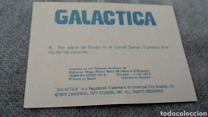 Coleccionismo cromos antiguos: GALACTICA, MAGA, CROMO 4 - Foto 2