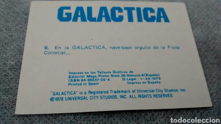 Coleccionismo cromos antiguos: GALACTICA, MAGA, CROMO 6 (A1) - Foto 2