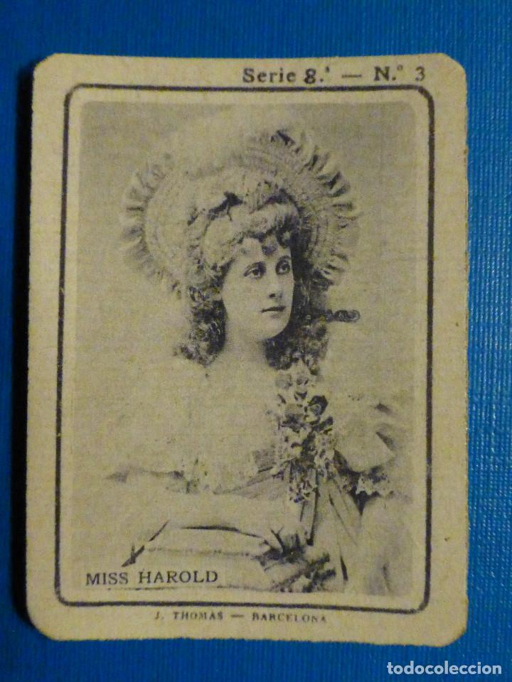 Collectionnisme Cartes &agrave; collectionner anciennes: CROMO FOTOTIPIA CAJAS DE CERILLAS N&ordm; 3 - SERIE 8 - Mujeres artistas - Miss Harold