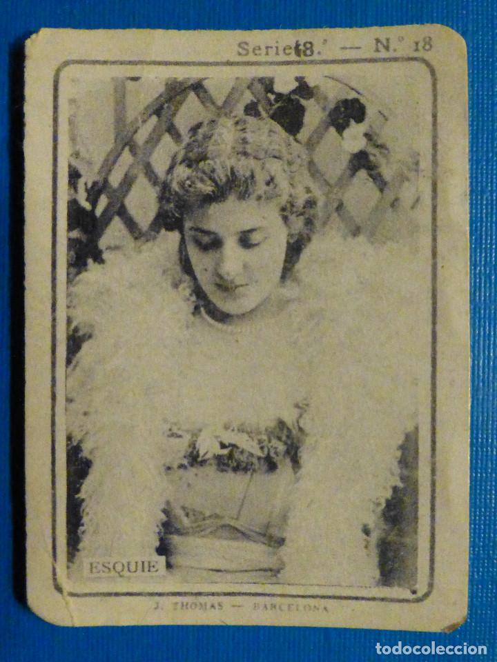 Collectionnisme Cartes &agrave; collectionner anciennes: CROMO FOTOTIPIA CAJAS DE CERILLAS N&ordm; 18 - SERIE 8 - Mujeres artistas - Esquie
