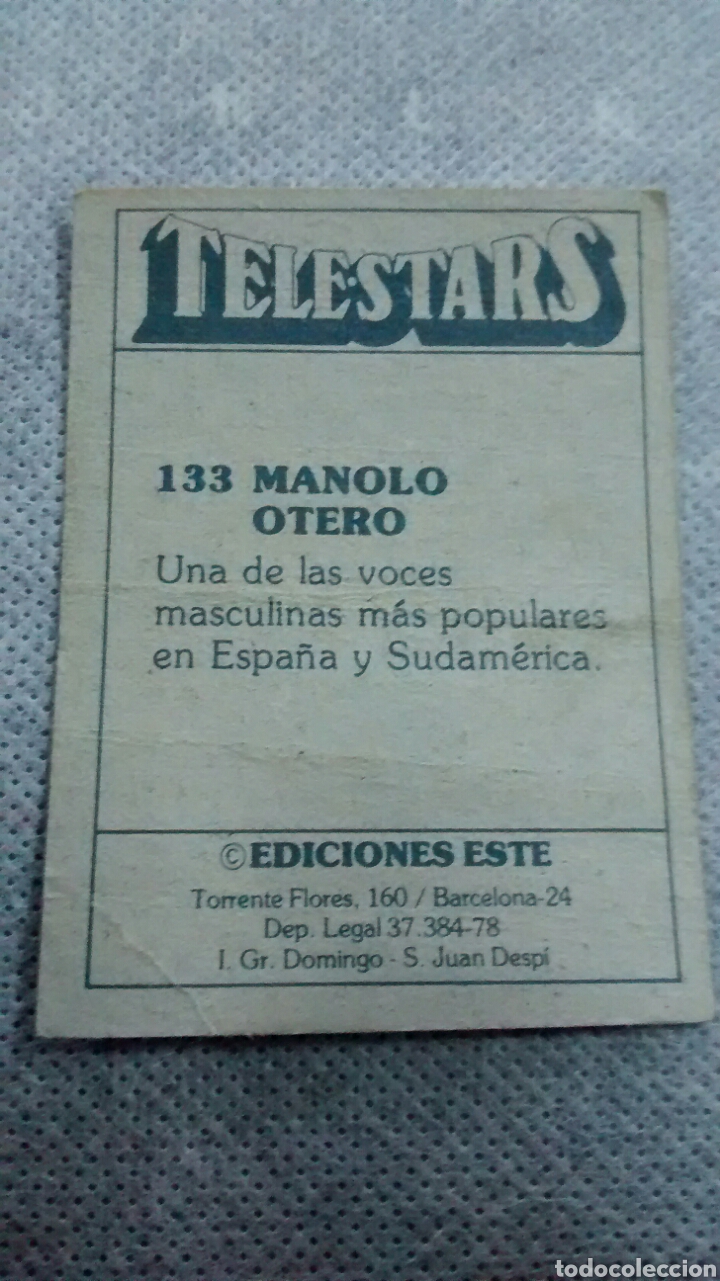 Coleccionismo cromos antiguos: TELESTARS, EDICIONES ESTE, 1978, CROMO N&ordm; 133 (A1) - Foto 2