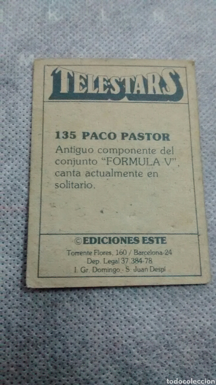 Coleccionismo cromos antiguos: TELESTARS, EDICIONES ESTE, 1978, CROMO N&ordm; 135 - Foto 2