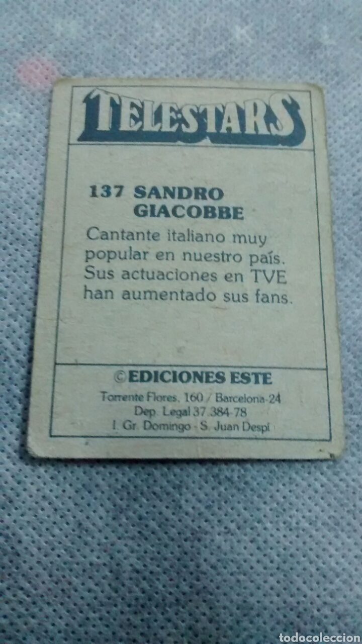 Coleccionismo cromos antiguos: TELESTARS, EDICIONES ESTE, 1978, CROMO N&ordm; 137 - Foto 2