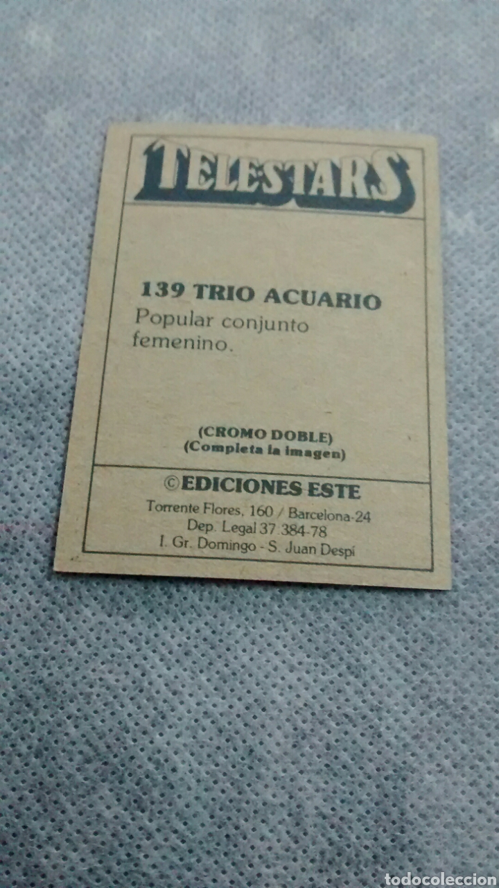 Coleccionismo cromos antiguos: TELESTARS, EDICIONES ESTE, 1978, CROMO N&ordm; 139 - Foto 2