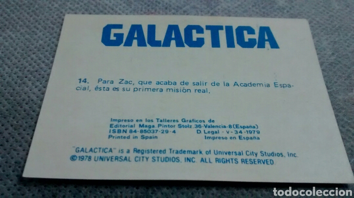 Coleccionismo cromos antiguos: GALACTICA, MAGA, CROMO 14 - Foto 2