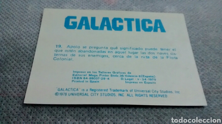 Coleccionismo cromos antiguos: GALACTICA, MAGA, CROMO 19 (A1) - Foto 2