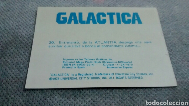 Coleccionismo cromos antiguos: GALACTICA, MAGA, CROMO 20 - Foto 2