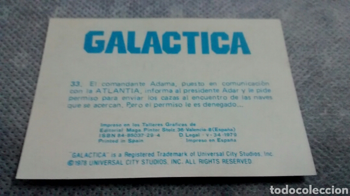Coleccionismo cromos antiguos: GALACTICA, MAGA, CROMO 33(A3) - Foto 2