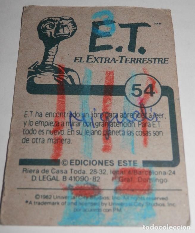 Coleccionismo cromos antiguos: CROMO DE LA COLECCION E.T. N&ordm; 54 - Foto 2