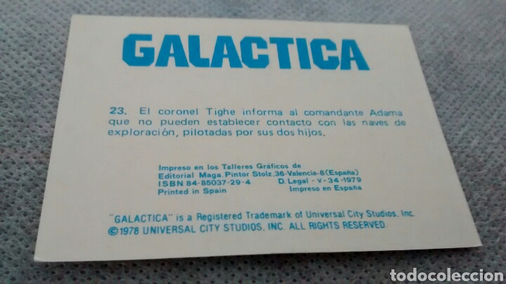 Coleccionismo cromos antiguos: GALACTICA, MAGA, CROMO 23(A1) - Foto 2