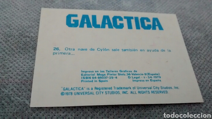 Coleccionismo cromos antiguos: GALACTICA, MAGA, CROMO 26 - Foto 2