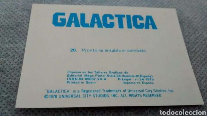 Coleccionismo cromos antiguos: GALACTICA, MAGA, CROMO 28 - Foto 2