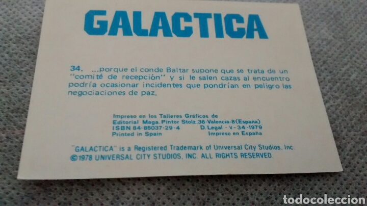 Coleccionismo cromos antiguos: GALACTICA, MAGA, CROMO 34 (A1) - Foto 2