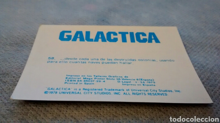 Coleccionismo cromos antiguos: GALACTICA, MAGA, CROMO 58 (A4) - Foto 2
