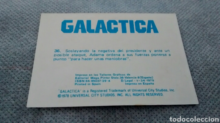 Coleccionismo cromos antiguos: GALACTICA, MAGA, CROMO 36 - Foto 2