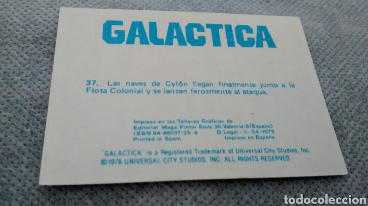 Coleccionismo cromos antiguos: GALACTICA, MAGA, CROMO 37 (A1) - Foto 2