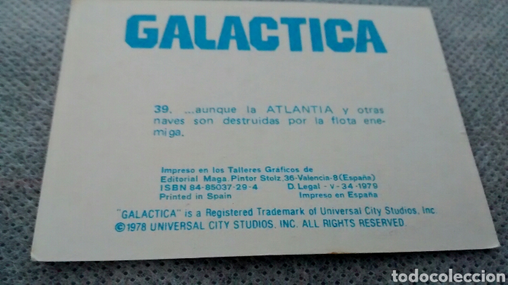 Coleccionismo cromos antiguos: GALACTICA, MAGA, CROMO 39 - Foto 2