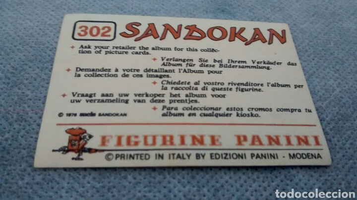Coleccionismo cromos antiguos: SANDOKAN, PANINI, 1976, CROMO N&ordm; 302 - Foto 2