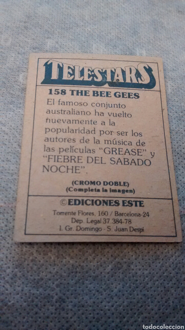 Coleccionismo cromos antiguos: TELESTARS, EDICIONES ESTE, 1978, CROMO N&ordm; 158 - Foto 2