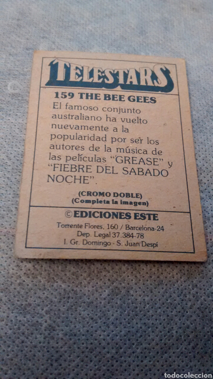 Coleccionismo cromos antiguos: TELESTARS, EDICIONES ESTE, 1978, CROMO N&ordm; 159 - Foto 2