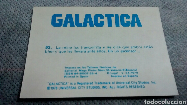 Coleccionismo cromos antiguos: GALACTICA, MAGA, CROMO 93 (A3) - Foto 2