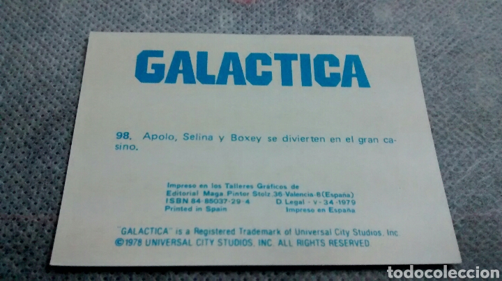 Coleccionismo cromos antiguos: GALACTICA, MAGA, CROMO 98 (A3) - Foto 2