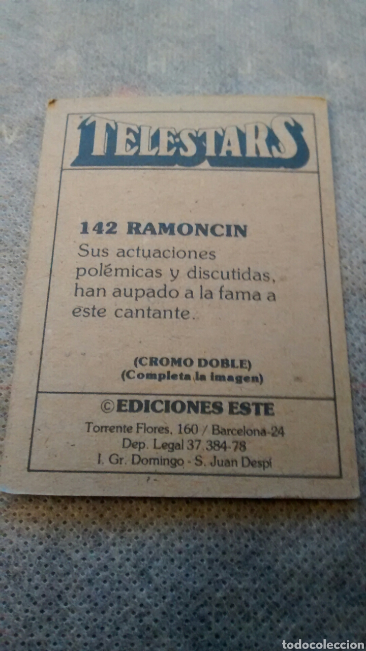 Coleccionismo cromos antiguos: TELESTARS, EDICIONES ESTE, 1978, CROMO N&ordm; 142 (A1) - Foto 2
