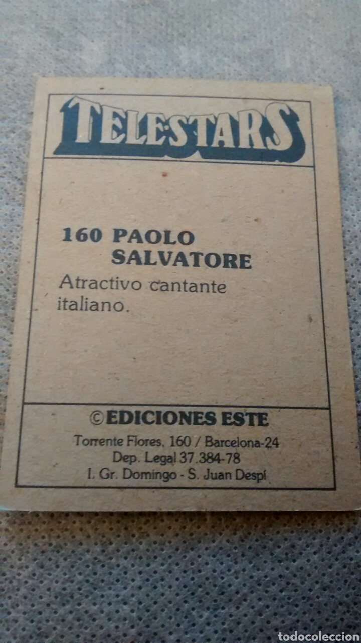 Coleccionismo cromos antiguos: TELESTARS, EDICIONES ESTE, 1978, CROMO N&ordm; 160 (A1) - Foto 2