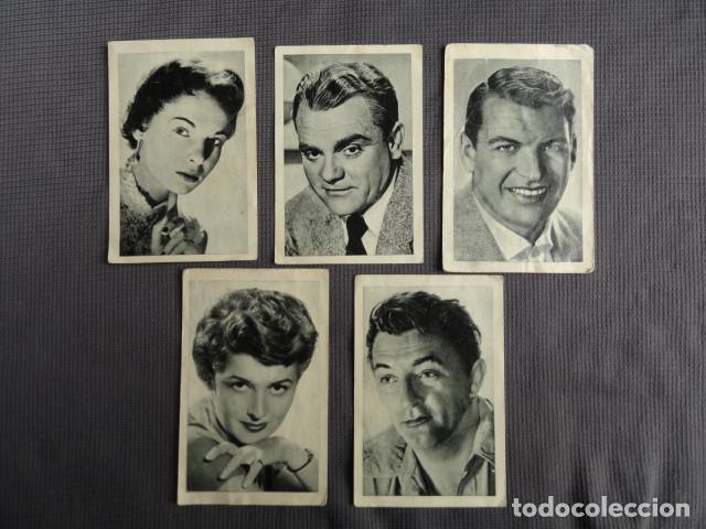 Collectionnisme Cartes &agrave; collectionner anciennes: 5 CROMOS MINI TARJETAS POSTALES DE ACTORES DE PEL&Iacute;CULAS ENTRE LOS A&Ntilde;OS 1950 A 1960.