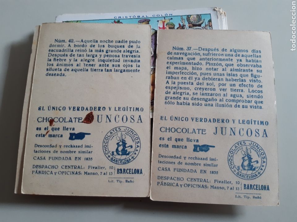 Coleccionismo cromos antiguos: Lote de 36 cromos cristobal Colon chocolate Juncosa - Foto 2