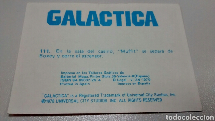 Coleccionismo cromos antiguos: GALACTICA, MAGA, CROMO 111 (A3) - Foto 2