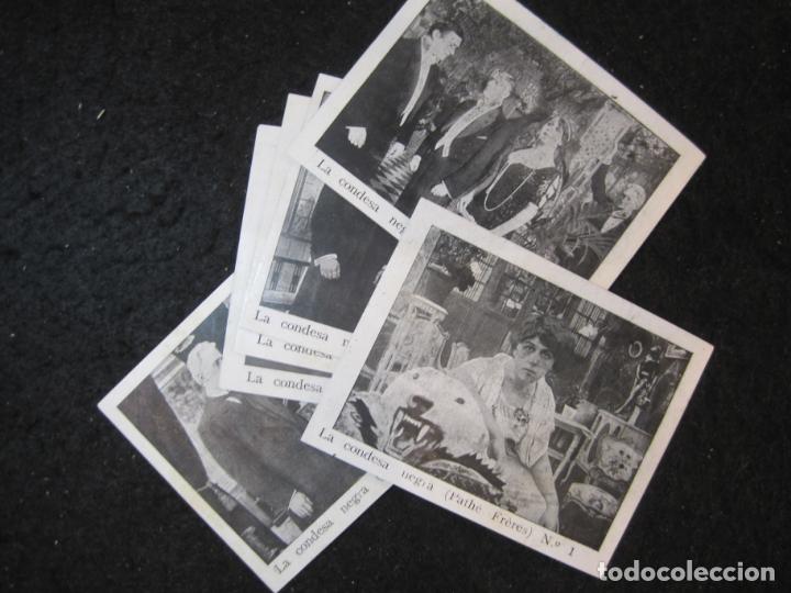 Coleccionismo cromos antiguos: LA CONDESA NEGRA-PATHE FRERES-COLECCION COMPLETA DE 6 CROMOS DE CINE-VER FOTOS-(90.851-4)