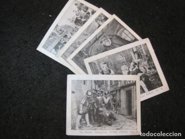 Coleccionismo cromos antiguos: LA REINA MARGARITA-PATHE FRERES-COLECCION COMPLETA DE 6 CROMOS DE CINE-VER FOTOS-(90.851-6)