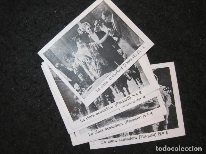 Coleccionismo cromos antiguos: LA CINTA ACUSADORA-PASQUALI-COLECCION COMPLETA DE 6 CROMOS DE CINE-VER FOTOS-(90.851-12)