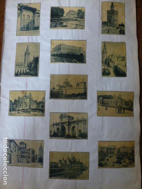 Colecionismo Cromos antigos: COMPOSICION CROMOS SEGOVIA VALLADOLID TOLEDO MADRID CERILLAS SOBRE HOJA SIGLO XIX 21 X 30 CMTS