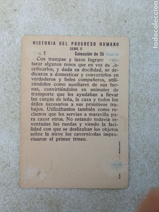 Coleccionismo cromos antiguos: HISTORIA DEL PROGRESO HUMANO - Foto 2
