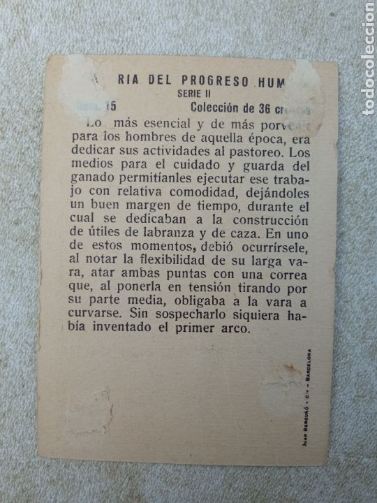 Coleccionismo cromos antiguos: HISTORIA DEL PROGRESO HUMANO - Foto 2