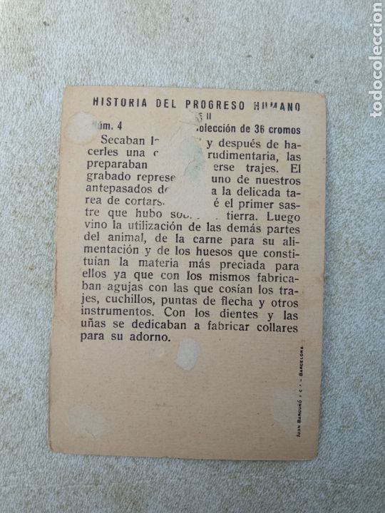Coleccionismo cromos antiguos: HISTORIA DEL PROGRESO HUMANO - Foto 2