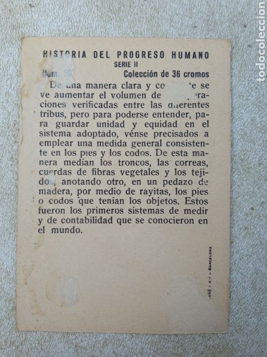 Coleccionismo cromos antiguos: HISTORIA DEL PROGRESO HUMANO - Foto 2