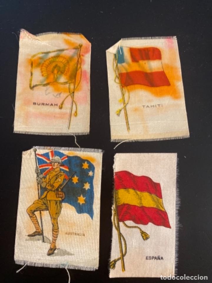 Colecionismo Cromos antigos: Cromos antiguos cromos tela seda banderas tejido