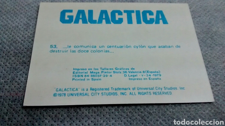 Coleccionismo cromos antiguos: GALACTICA, MAGA, CROMO 53 - Foto 2