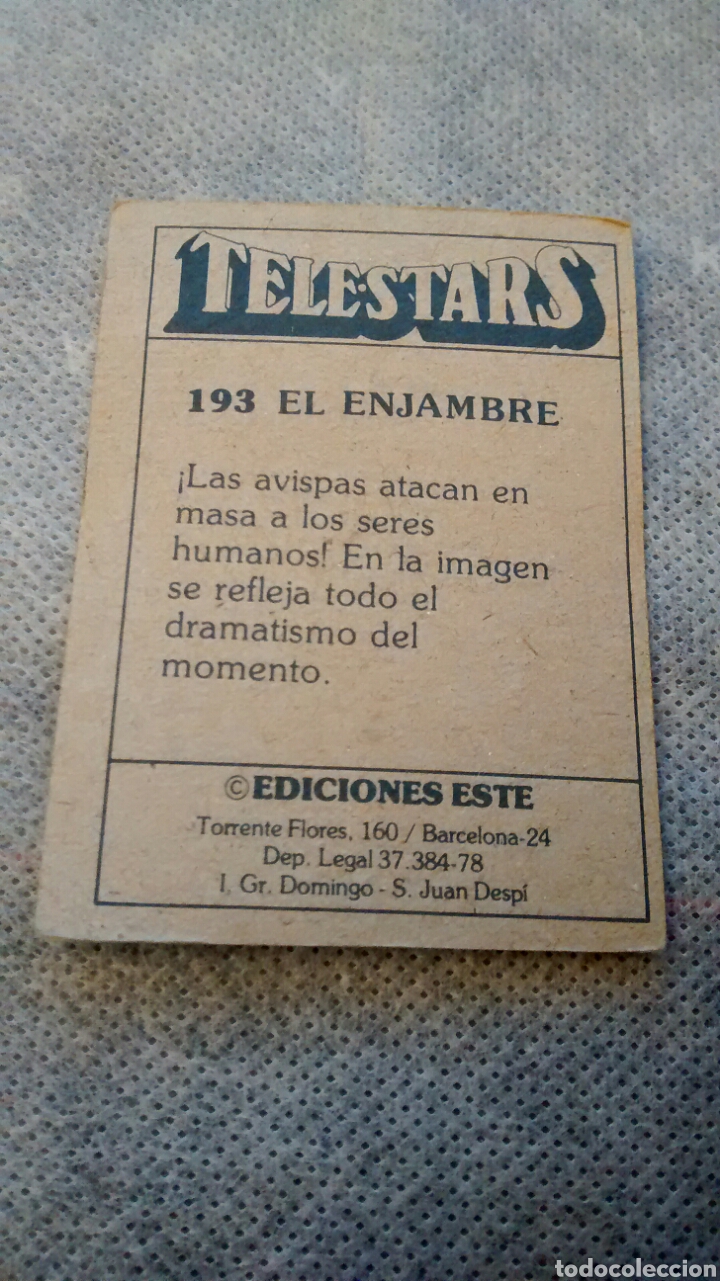 Coleccionismo cromos antiguos: TELESTARS, EDICIONES ESTE, 1978, CROMO N&ordm; 193 - Foto 2