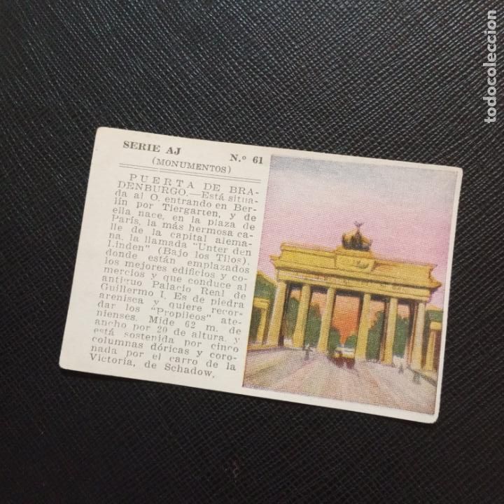 Sammeln alte Sammelbilder: PUERTA DE BRADENBURGO ALBUM UNIVERSAL CROMO EDICCIONES ESPA&Ntilde;A 1943 - SIN PEGAR - CC2 - 61