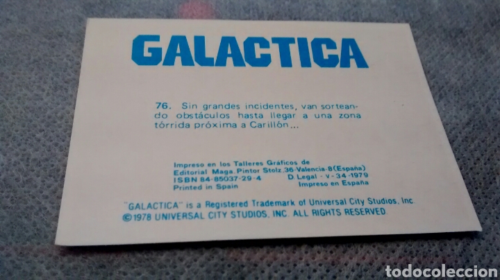 Coleccionismo cromos antiguos: GALACTICA, MAGA, CROMO 76 - Foto 2