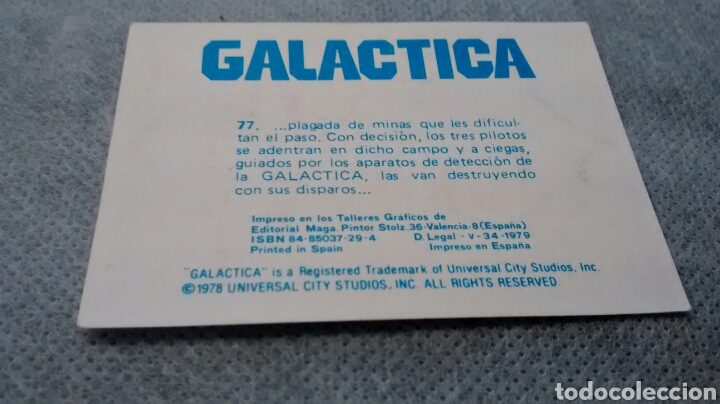 Coleccionismo cromos antiguos: GALACTICA, MAGA, CROMO 77(A1) - Foto 2