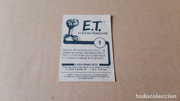 Coleccionismo cromos antiguos: E.T. El Extra-terrestre - ET - n&ordm; 1 - Ediciones Este - 1982 - Nunca Pegado - Foto 2