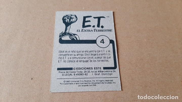 Coleccionismo cromos antiguos: E.T. El Extra-terrestre - ET - n&ordm; 4 - Ediciones Este - 1982 - Nunca Pegado - Foto 2