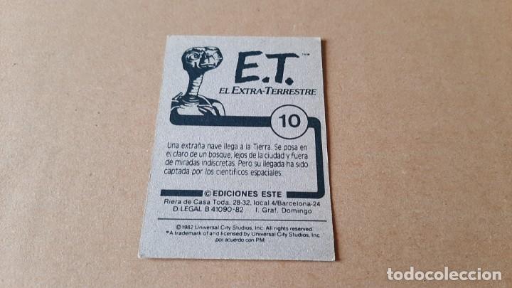 Coleccionismo cromos antiguos: E.T. El Extra-terrestre - ET - n&ordm; 10 - Ediciones Este - 1982 - Nunca Pegado - Foto 2
