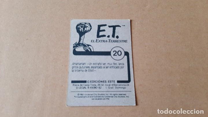Coleccionismo cromos antiguos: E.T. El Extra-terrestre - ET - n&ordm; 20 - Ediciones Este - 1982 - Nunca Pegado - Foto 2