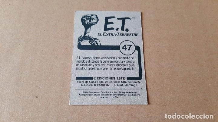 Coleccionismo cromos antiguos: E.T. El Extra-terrestre - ET - n&ordm; 47 - Ediciones Este - 1982 - Nunca Pegado - Foto 2
